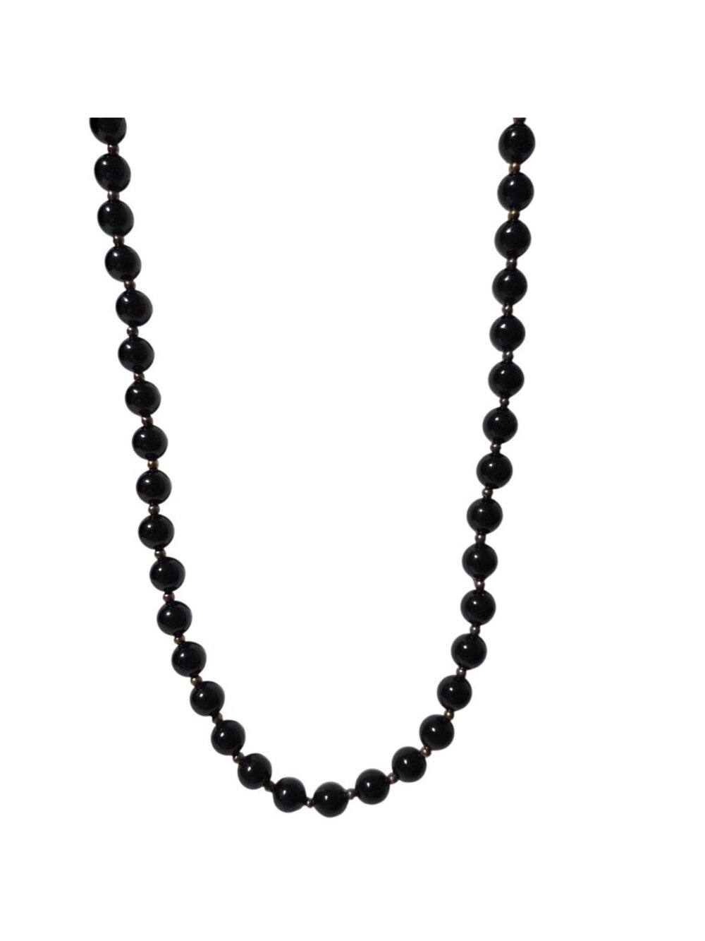 Retro Black Beaded Necklace Plastic Beads Classic Minimalist Fashion Jewelry